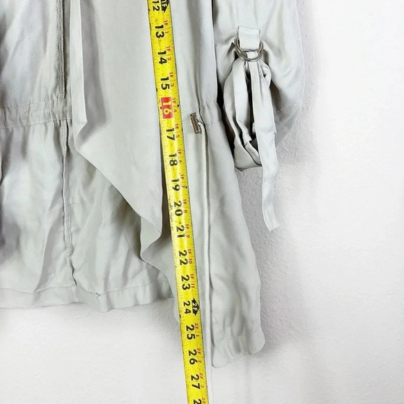 Zara Open Front Drawstring Waterfall Blazer Jacket in Beige size XS - Picture 11 of 16